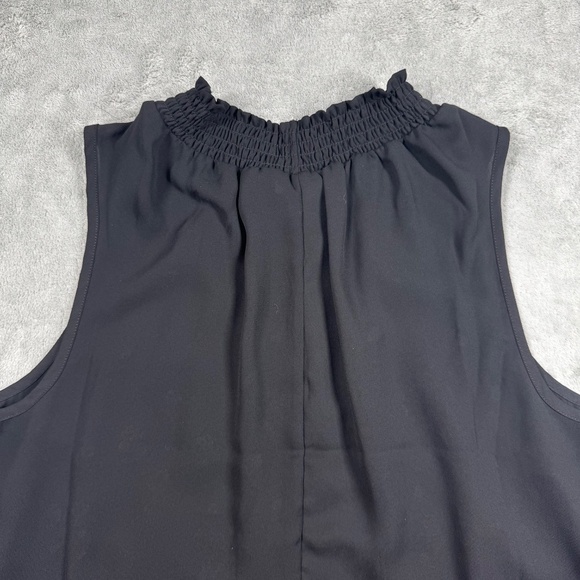 Chenault Women’s 1X Black Sleeveless Embroidered Floral Blouse Sheer - Picture 4 of 9